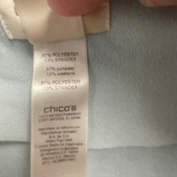 Chicos Blue Open Drape Front Topper Faux Suede Womens Size 3 XL Soft Zipper Side - Picture 4 of 5